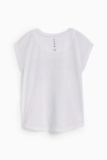 Kinder Mädchen - Kurzarmshirt - gemustert - weiss