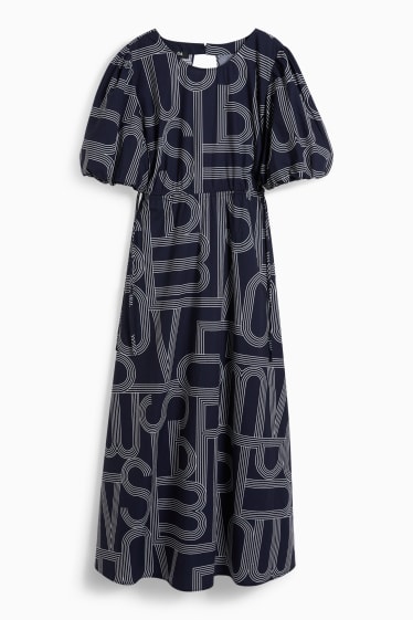 Femmes - Robe fit & flare - à motif - bleu foncé