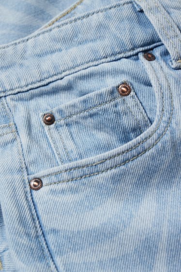 Dětské - Wide leg jeans - se vzorem - džíny - světle modré