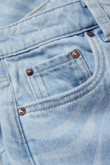 Children - Wide leg jeans - patterned - denim-light blue