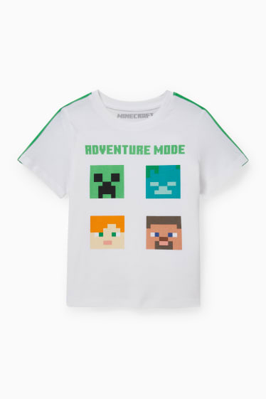 Kinder Buben - Minecraft - Kurzarmshirt - weiß