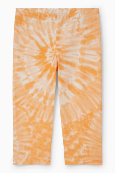 Kinder - Leggings - gemustert - weiß / orange