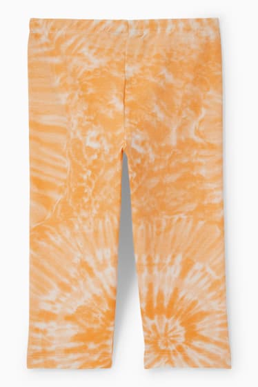 Kinder - Leggings - gemustert - weiß / orange