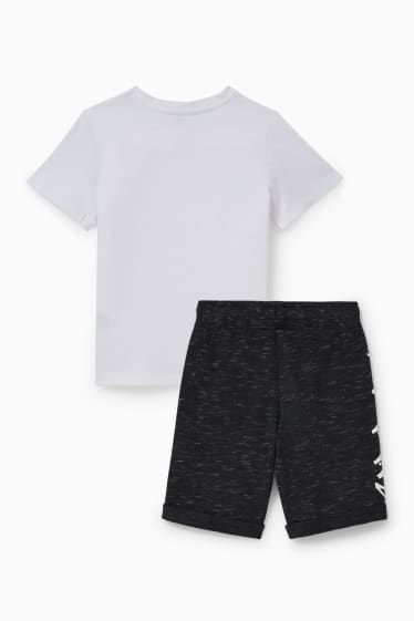 Copii - Omul-Păianjen - set - tricou cu mânecă scurtă și pantaloni scurți trening - 2 piese - alb