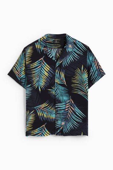 Herren - Hemd - Slim Fit - Reverskragen - dunkelblau