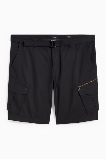 Uomo - Shorts cargo con cintura - nero