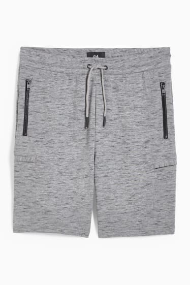 Uomo - Shorts in felpa - grigio melange