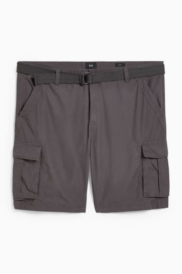 Uomo - Shorts cargo con cintura - grigio scuro