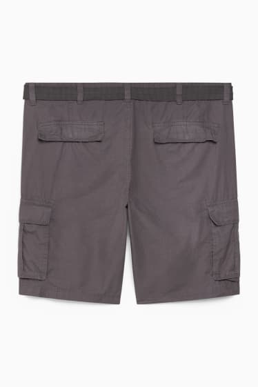 Uomo - Shorts cargo con cintura - grigio scuro