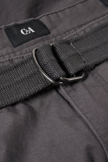 Uomo - Shorts cargo con cintura - grigio scuro