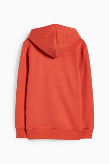 Dětské - Tepláková bunda s kapucí - genderově neutrální - tmavě oranžová