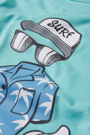 Kinder Jungen - Kurzarmshirt - türkis