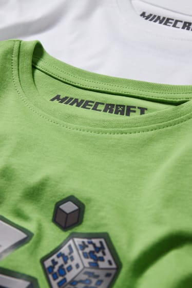 Enfants garçons - Lot de 2 - Minecraft - T-shirts - vert