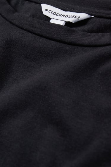 Dames - Kort T-shirt - zwart