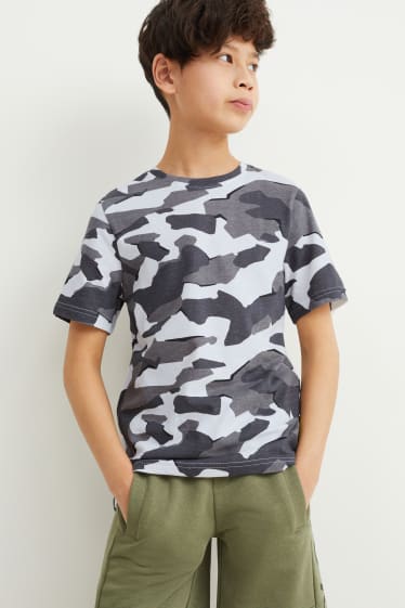 Children - Multipack of 3 - short sleeve T-shirt - white / gray