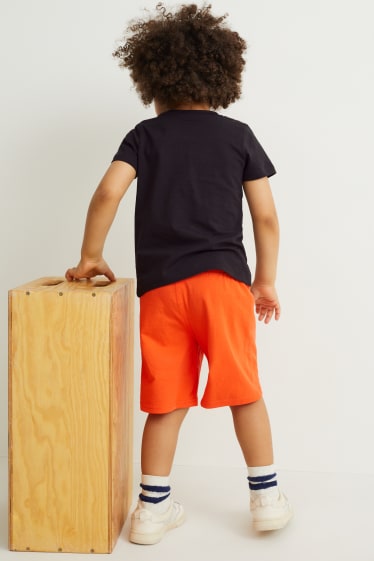 Kinder - Set - Kurzarmshirt und Shorts - 2 teilig - dunkelgrau
