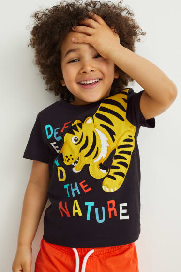 Kinderen: jongens - Set - T-shirt en short - 2-delig - donkergrijs