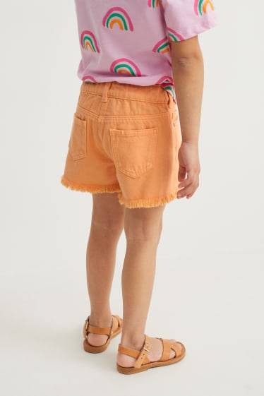 Enfants - Short en jean - orange