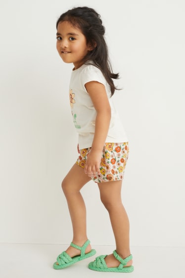 Nena - Pantalons curts - de flors - blanc trencat