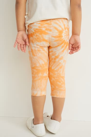 Kinder - Leggings - gemustert - weiß / orange