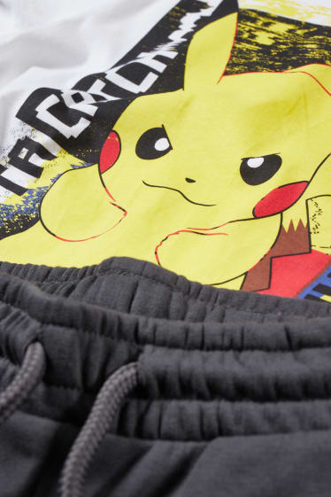 Kinder Jungen - Pokémon - Set - Kurzarmshirt und Sweatshorts - 2 teilig - weiss