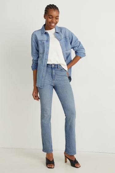 Dona - Bootcut jeans - high waist - texà blau clar