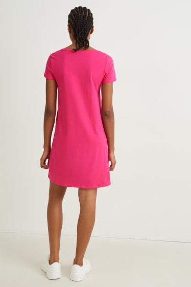 Donna - Vestito a t-shirt basic - fucsia