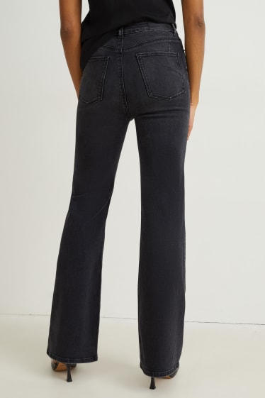 Donna - Flared jeans - vita alta - modellanti - LYCRA® - jeans grigio scuro