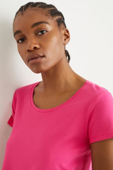 Donna - Vestito a t-shirt basic - fucsia
