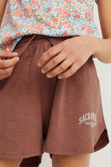 Enfants - Lot de 2 - shorts - marron