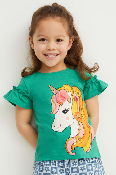 Children - Unicorn - short sleeve T-shirt - green