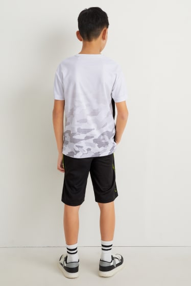 Kinder Jungen - Set - Kurzarmshirt und Shorts - 2 teilig - weiss