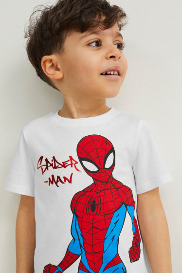 Kinderen: jongens - Spider-Man - set - T-shirt en sweatshort - 2-delig - wit