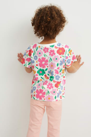 Kinderen - Set van 2 - T-shirt - fuchsiarood