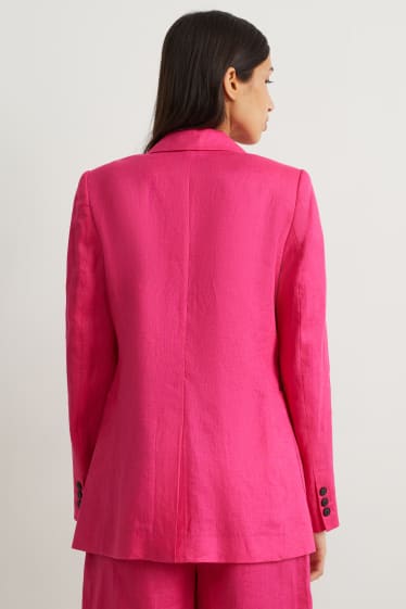 Damen - Leinenblazer - Regular Fit - pink