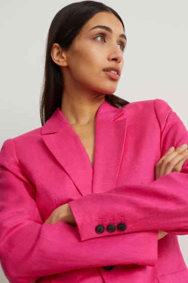 Damen - Leinenblazer - Regular Fit - pink