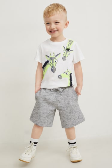 Enfants - Lot de 2 - shorts en molleton - gris clair chiné