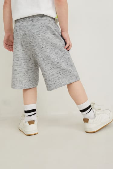 Enfants - Lot de 2 - shorts en molleton - gris clair chiné