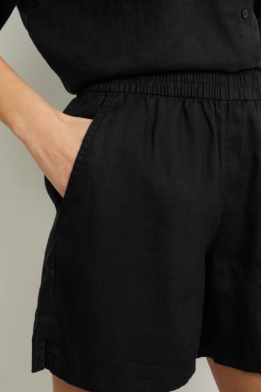 Donna - Shorts di lino - nero