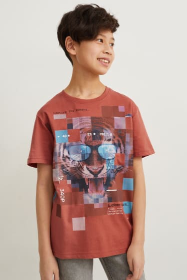 Kinderen - T-shirt - donker oranje