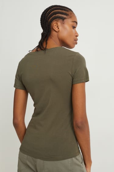 Damen - Basic-T-Shirt - grün