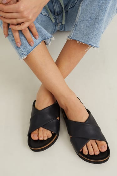 Femei - Sandale - imitație de piele - negru