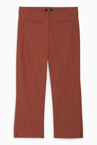 Dona - Pantalons de tela - high waist - cigarette fit - marró