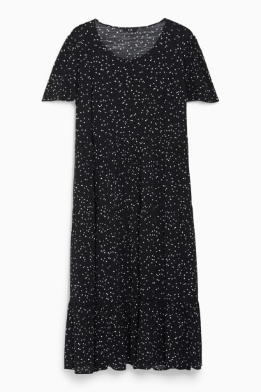 Damen - Kleid - gemustert - schwarz
