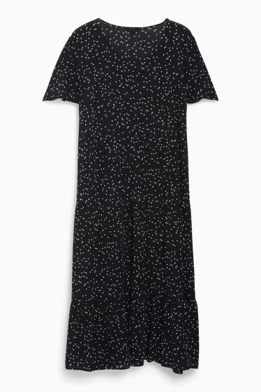 Damen - Kleid - gemustert - schwarz