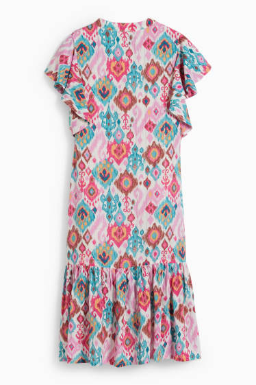 Kinderen: meisjes - Jurk - met patroon - roze