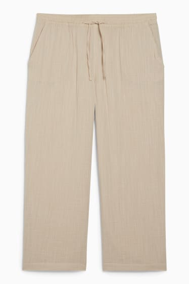 Dona - Pantalons de tela - mid waist - beix clar