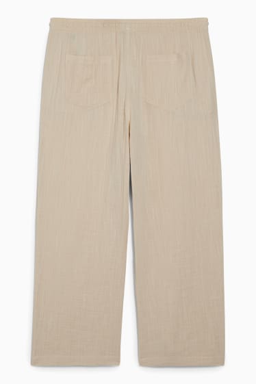 Dona - Pantalons de tela - mid waist - beix clar