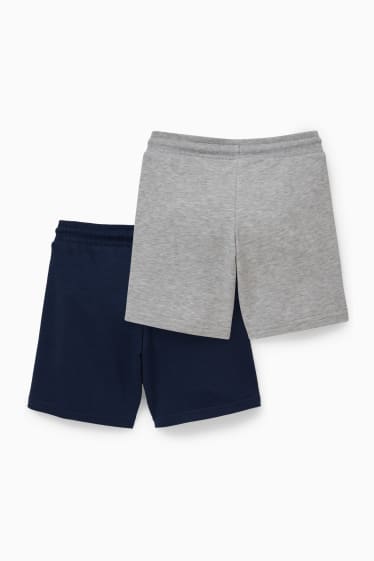 Enfants - Lot de 2 - Pokémon - shorts en molleton - gris clair chiné