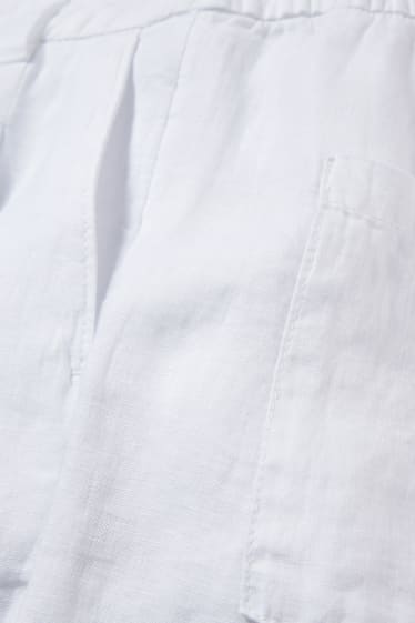 Femmes - Short en lin - high waist - blanc